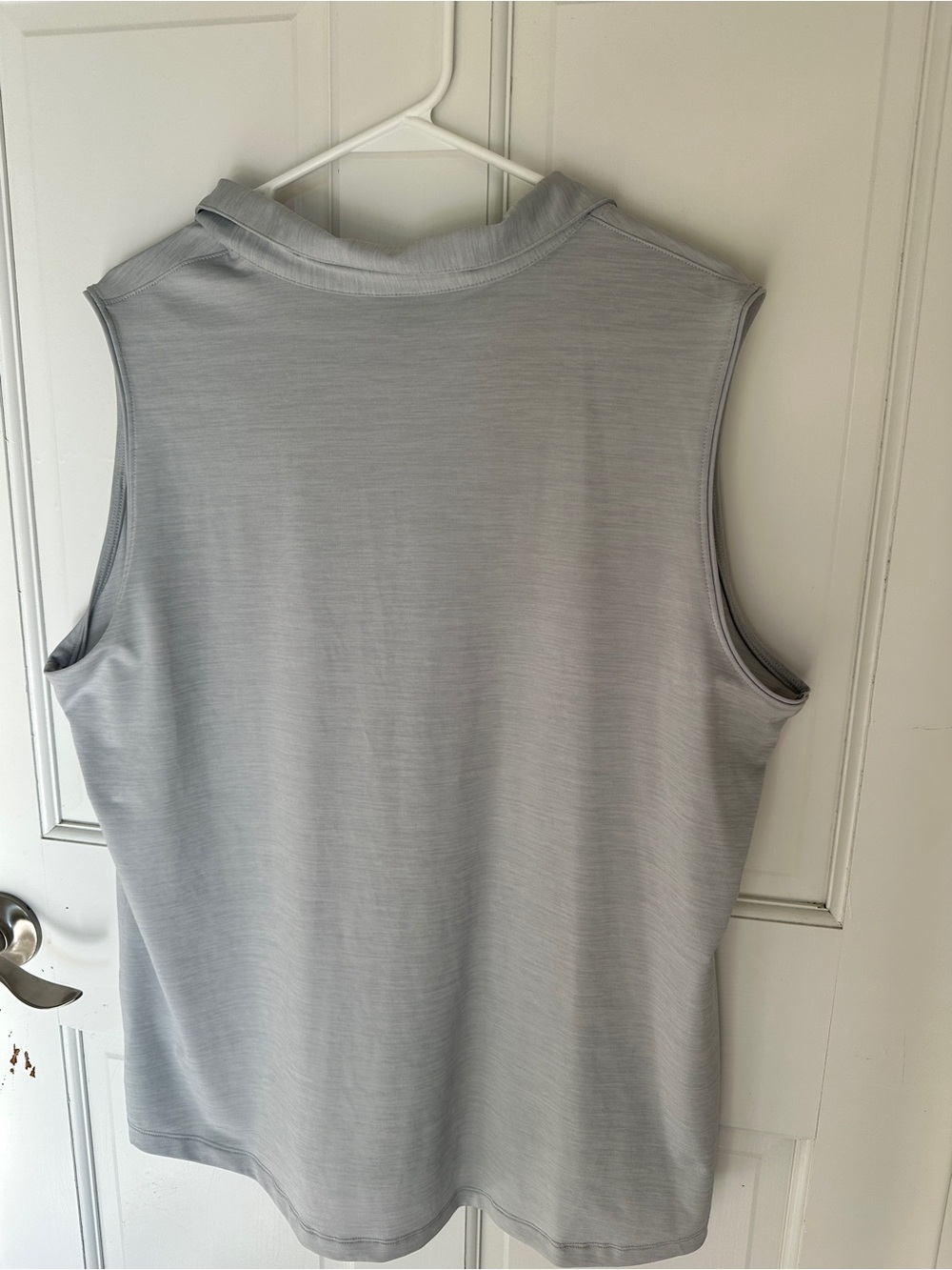 LADY HAGEN Sleeveless Golf Polo Top Gray Space Dye V-Neck Collared XXL - Picture 3 of 3